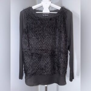 Chico's Textured Black Top - sz2(L) (P22)